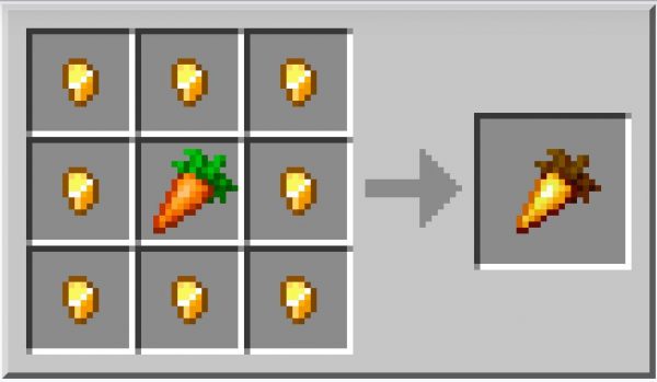 The golden carrot crafting recipe is essential for breeding a horse