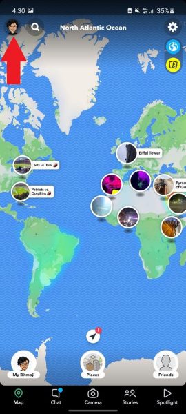 Tap on your account icon