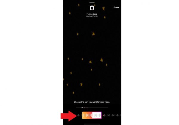 Select which segment of the audio to use