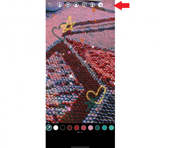Tap on the checkmark icon when done