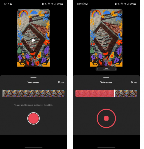 Tap on the record button