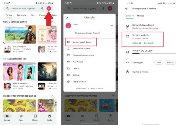 Update your the Instagram app in the Play Store if Instagram couldn't refresh your feed