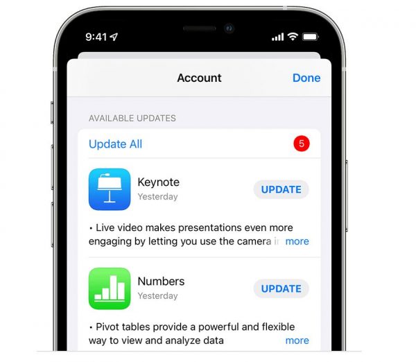 Tap on the Update button