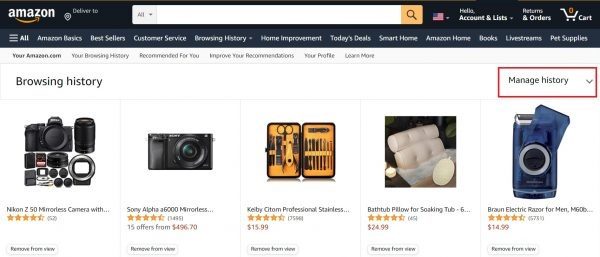 Click on Manage History