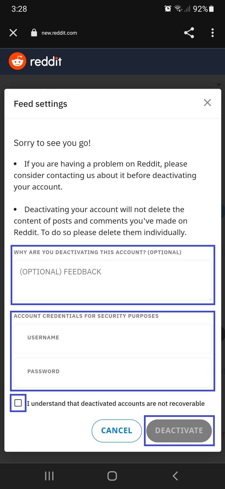 How to Delete Your Reddit Account on the App