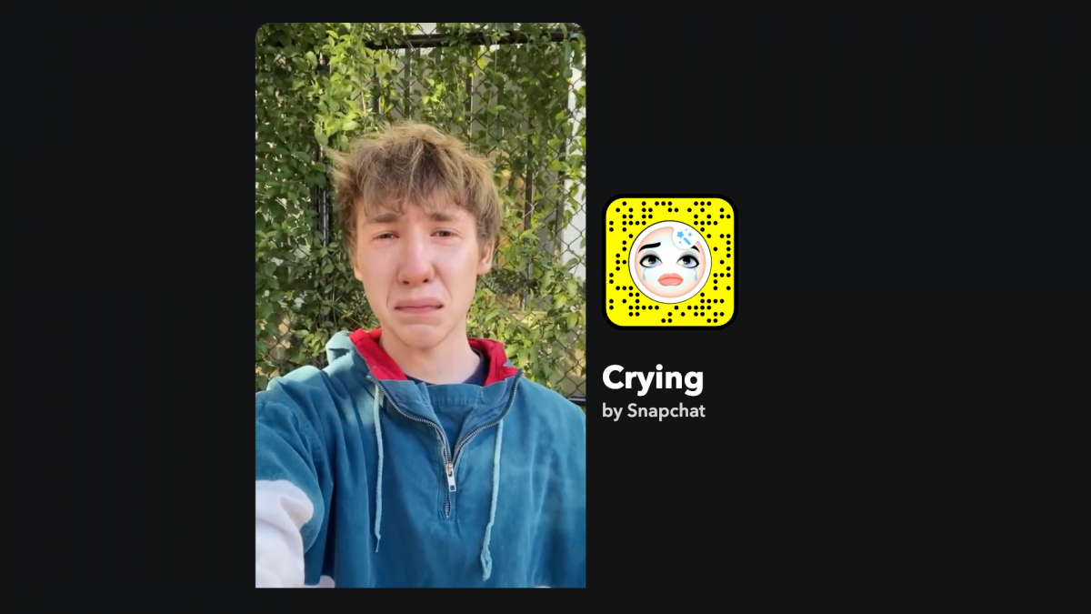 perfect face filter: crying