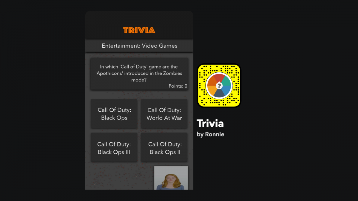Quiz Snapchat Lens: Trivia Lens