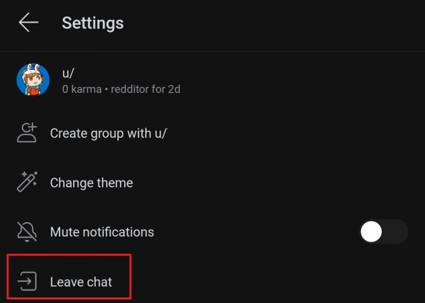 Tap Leave chat