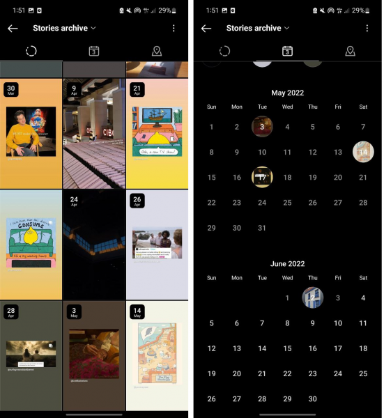 Look for the old Instagram Story