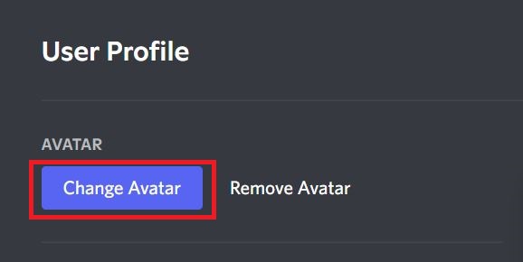 Click Change Avatar to upload a GIF PFP on Discord