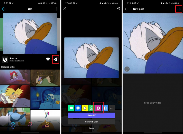 How to upload a GIF to Instagram feed directly using GIPHY