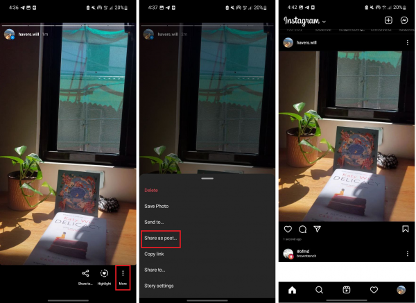 how to repost an Instagram Story to your feed