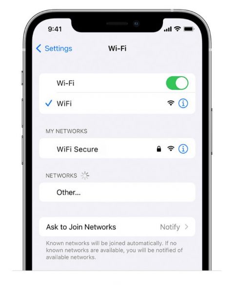 Choose another Wi-Fi network