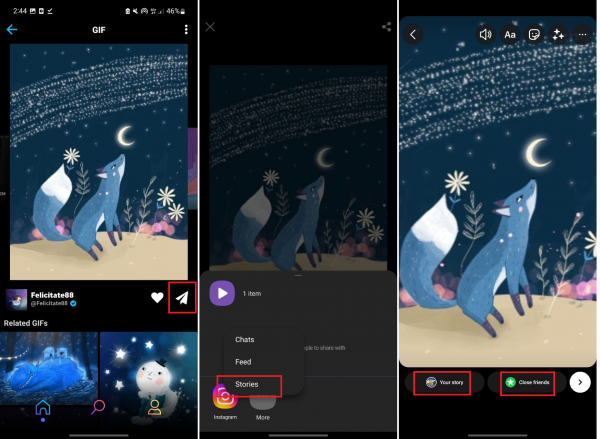 how to upload a GIF to Instagram Stories directly using GIPHY