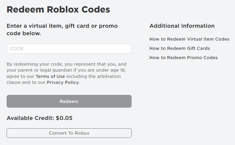 how to redeem gift card on roblox
