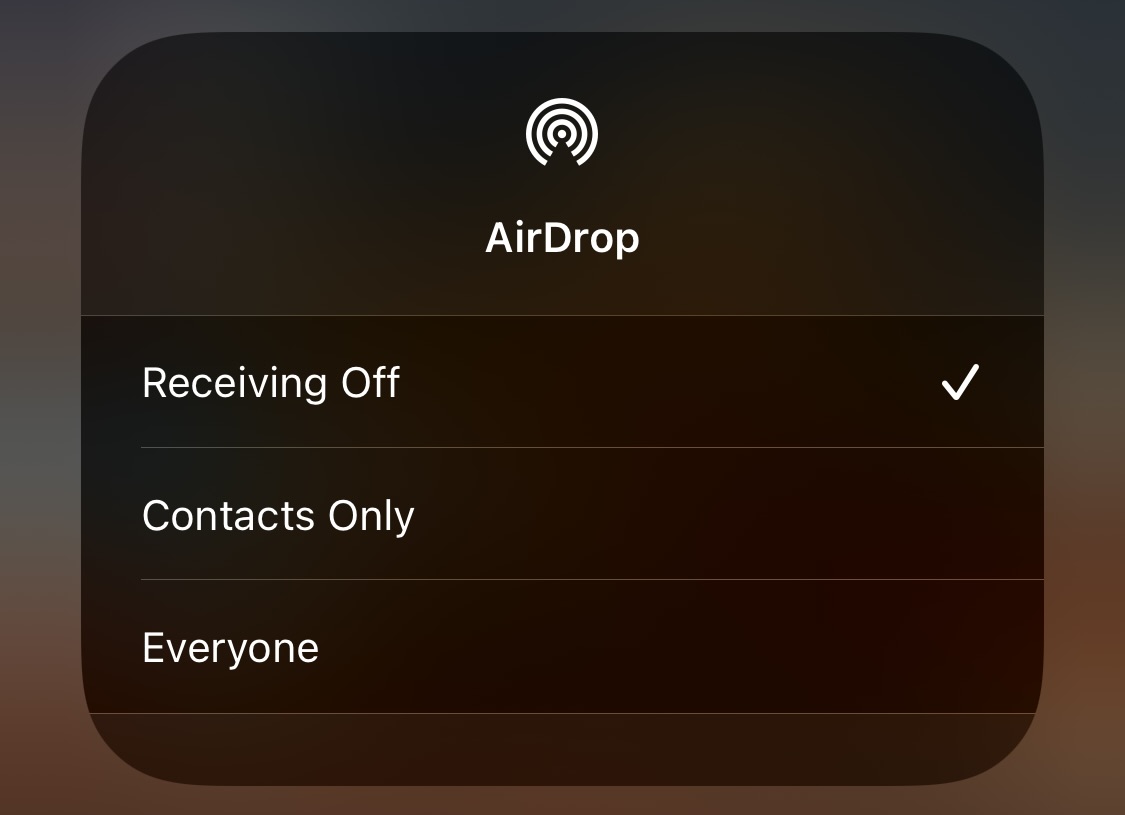 iPhone not sending photos: Turn on AirDrop