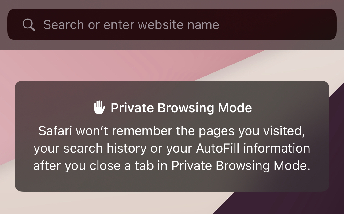 Safari Private Browsing Window