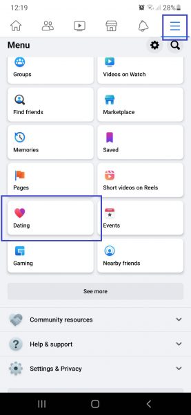 Facebook Dating is not showing up if not enabled