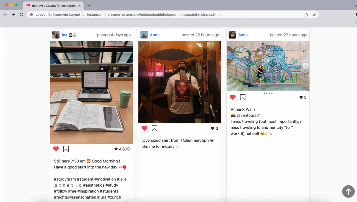 See Posts You've Liked on Instagram Using Layoutify