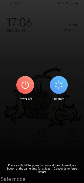 Power off on Android while in Safe Mode
