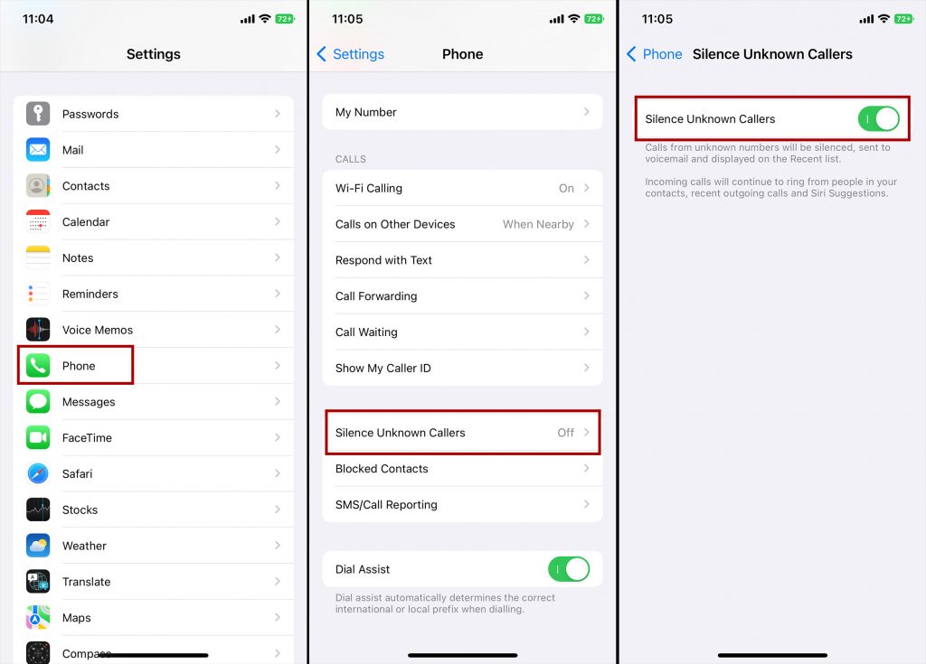 how to block calls from no caller id numbers iphone