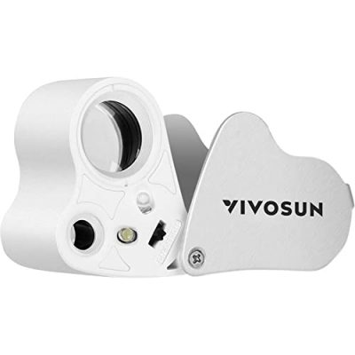 YOCTOSUN 30X 60X 90X Illuminated Jewelry Loupe Magnifier, Foldable