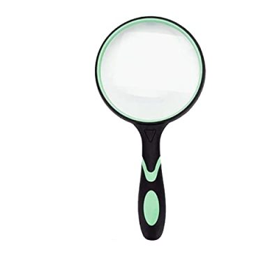 MIAO'ER Large Magnifying Glass with Light for Reading,4.5INCH Lens,3X,6X Handheld Magnifier with Lanyard,4 Powerful LED Lights,Ideal for Seniors
