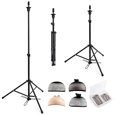 Reinforced Wig Stand Tripod Mannequin Head Stand, Adjustable Holder For  Cosmetology Hairdressing Training With T-with Caps, T-Pins, Comb, Hair  Clip, C