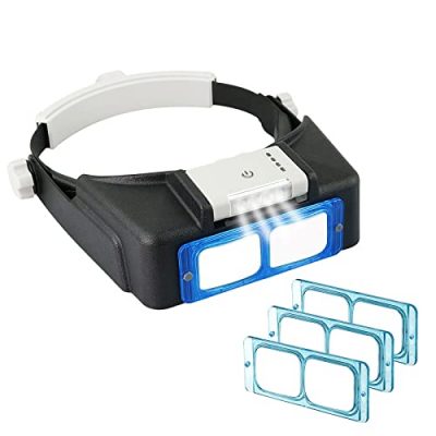 1X-14X 6 Interchangeable Lens Optivisor Headband Lighted