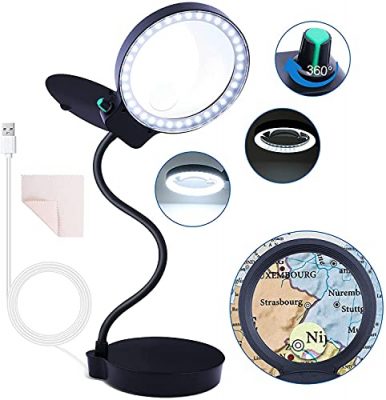 Reading Magnifying Glass, Wooden Handle Handheld Magnifier Ergonomic  Nonslip Hand Magnifying Glass for Office for Reading for Home for Inspection