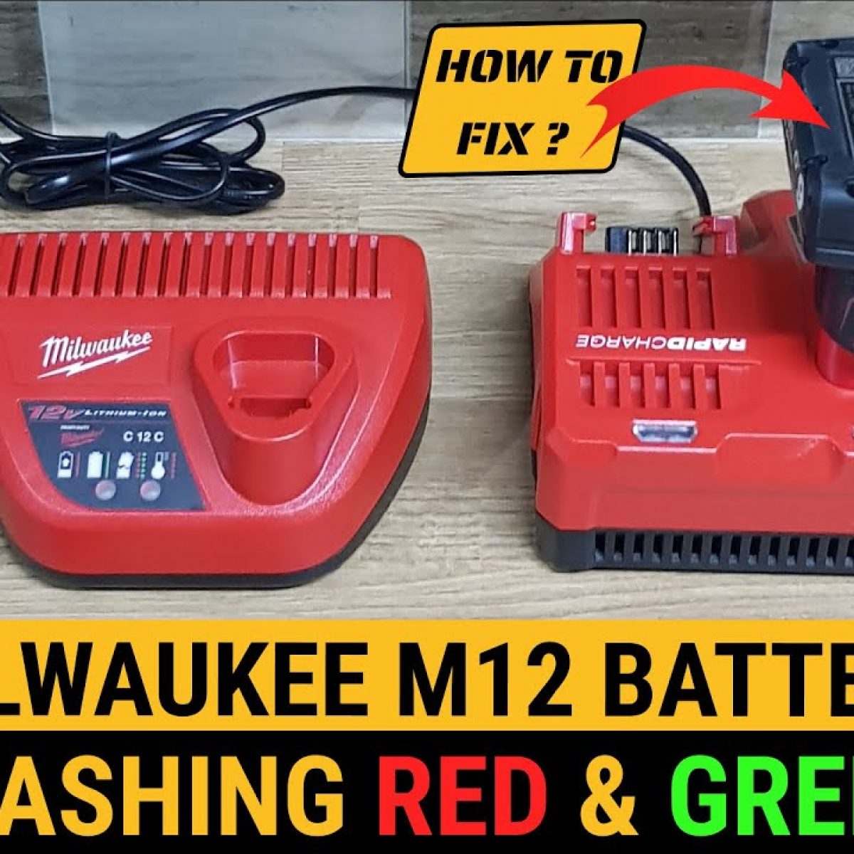 Milwaukee drill charger outlet blinking red and green