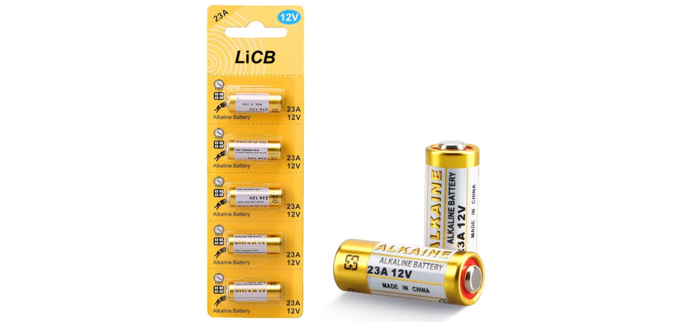 5 Pcs Pcs Alkaline Battery 23A- 12V - Also Replacement Model Same Size,  144, 23A, 23AE, 3LR50, 8F10R, 8LR23, 8LR932, A23S, CA20, EL12, E23A, GP12A,  GP23, GP23A, K23A, L1028, LR23A, LRV08, MN21
