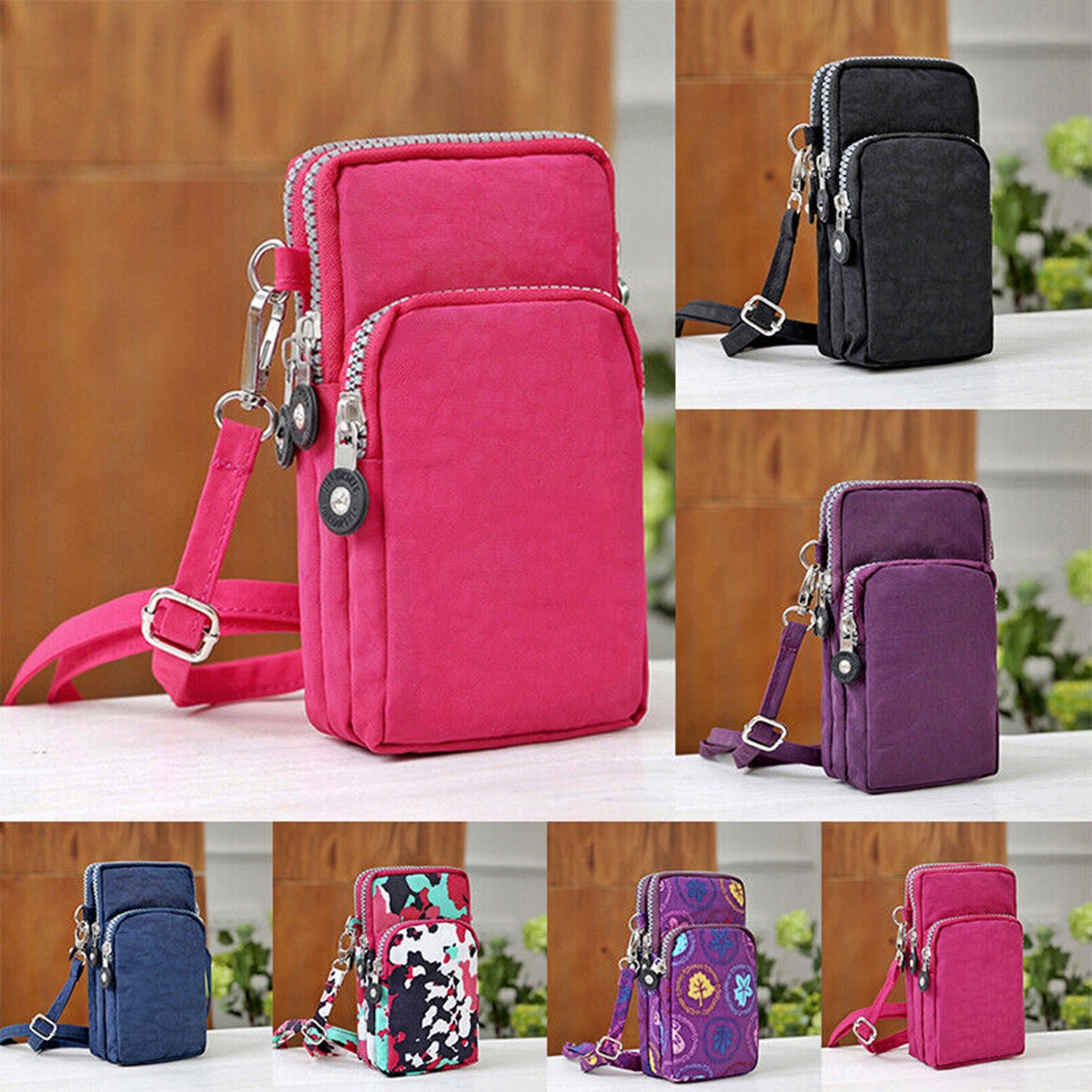 Pink Touch Screen Cell Phone Purse for 6.5 Phones, Crossbody Wallet with  Card Holder, Lanyard & Waterproof