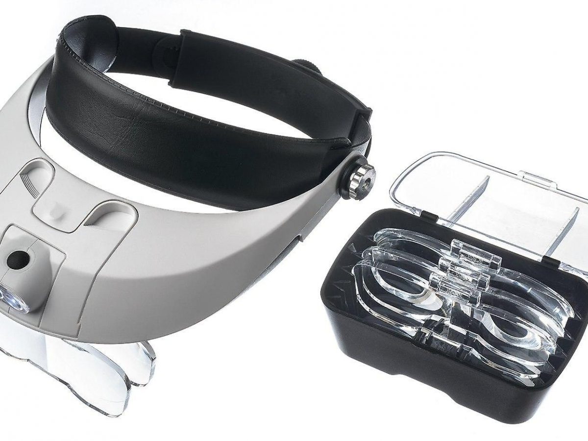 Dilzekui 1.2X to 4.5X Headband Magnifying Glasses with Light, Rechargeable  Headband Magnifier Visor with 5 Detachable Lenses, Head Mount Magnifier for