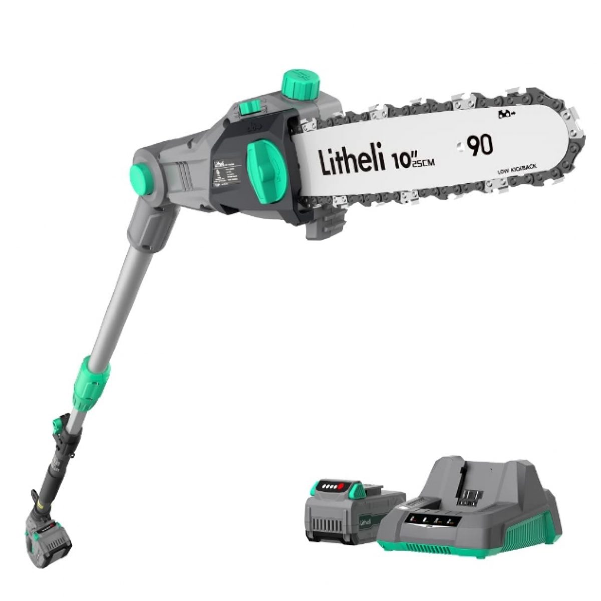 Ukoke Powerful 40V 8-Inch Cordless Pole Saw with 2.0Ah Battery and Charger Included - Make Tree Trimming A Breeze!