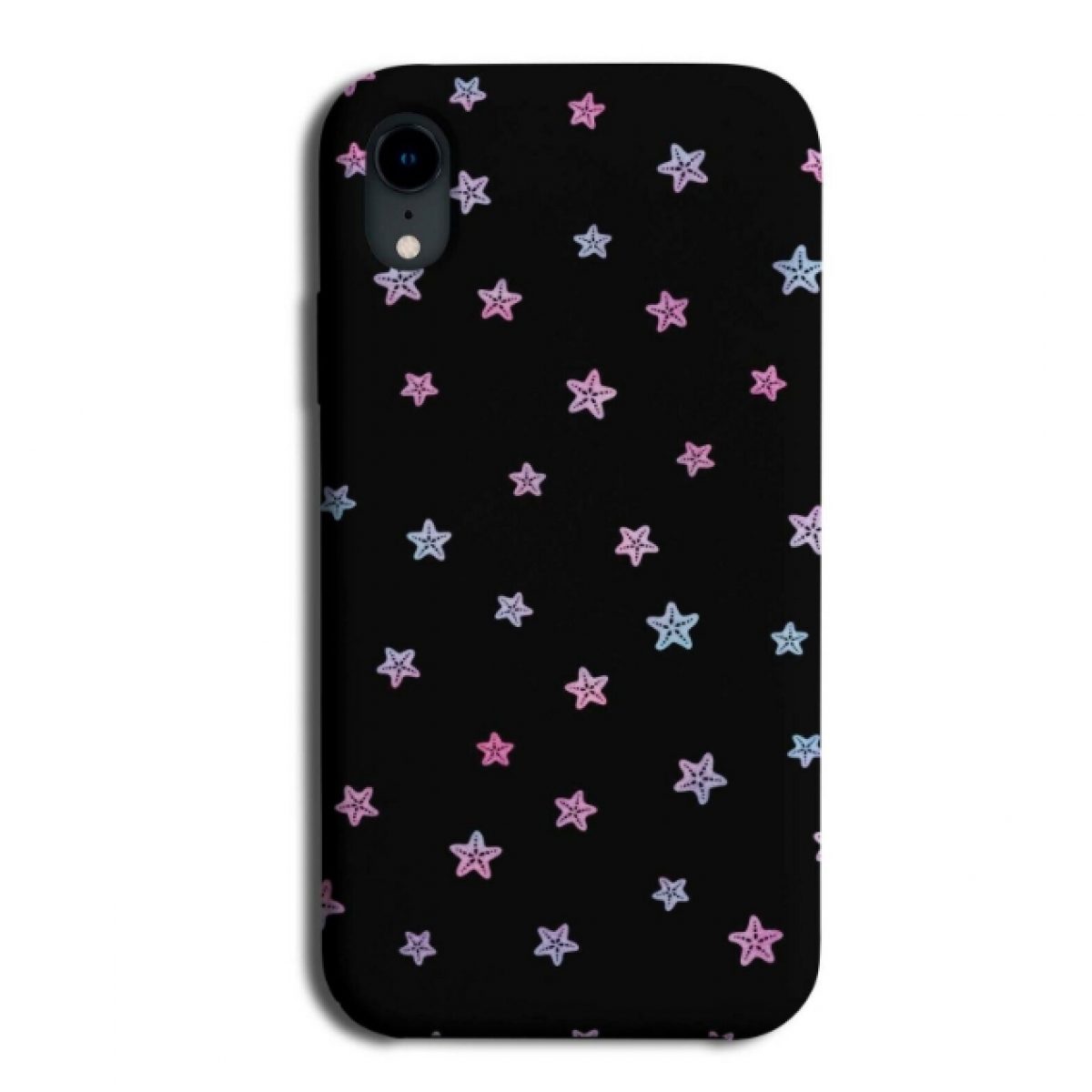  Idocolors Black Star Matte Phone Case Compatible with