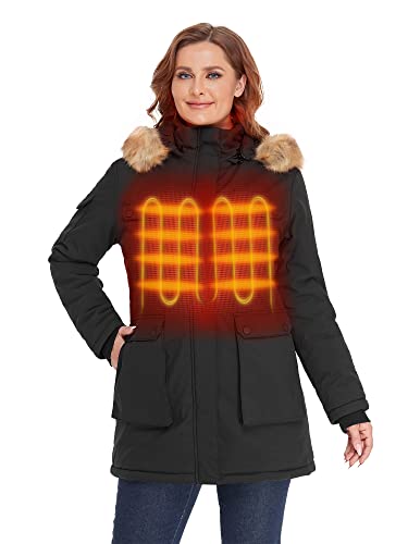 ORORO Heated Parka Jacket with 4 Heat Zones