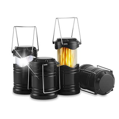 Lightahead Portable Outdoor LED Camping Lantern, Set of 4 Colors  Black,Blue,Brown,Green, Collapsible. Great for Emergency, Tent Light,  Backpacking
