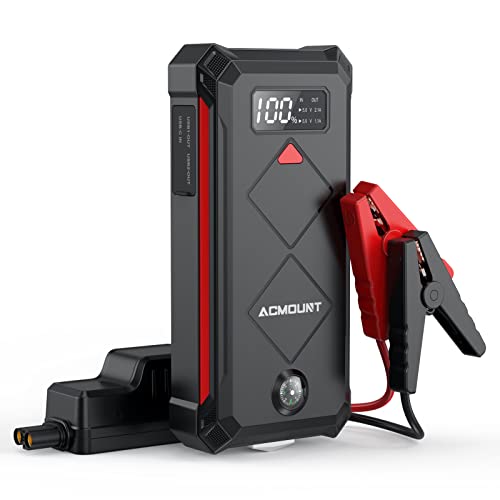 Acmount Car Jump Starter - Portable Power Pack with LED Screen & Light