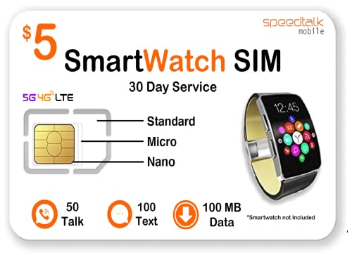 $5 Prepaid Smartwatch SIM Card - 30-Day Service