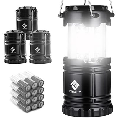 Lightahead Portable Outdoor LED Camping Lantern, Set of 4 Colors  Black,Blue,Brown,Green, Collapsible. Great for Emergency, Tent Light,  Backpacking