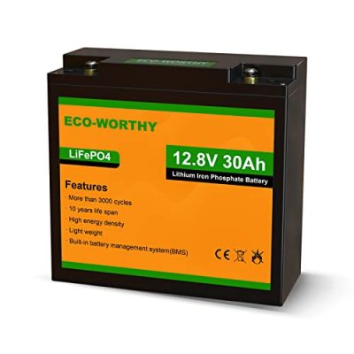 LiTime 12V 12Ah LiFePO4 Lithium Battery, Built-in 12A BMS, 153.6W Outp