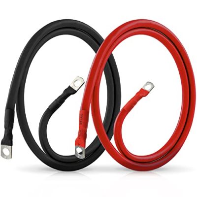 LotFancy 4 AWG Battery Cables, 4 Gauge 24 Inch Power Inverter Cables, 3/8  in Lugs