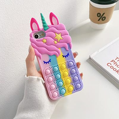 Unicorn Case for iPhone 6 Plus/6S Plus 5.5” with String Rope,3D Cartoon  Cute Elastic Kickstand Protective Case, iPhone 6 Plus Case iPhone 6S Plus  Case