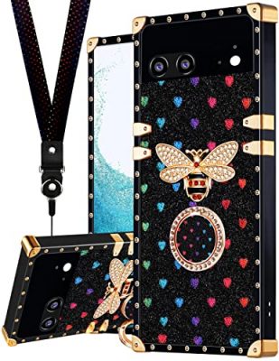 Designer Square Case Compatible with iPhone 11 for Women, Luxury Aesthetic  Classic Pattern Leather Back Cover Soft Frame Metal nameplate Cute Shiny  Trunk iPhone 11 Case 6.1 inch - Coffee 