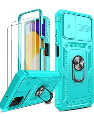 LeYi for Galaxy A14-5G Case: Samsung A 14 Case with 2 Pack Screen  Protectors, Heavy Duty Case with Slide Camera Cover, Magnetic Rotatable  Ring