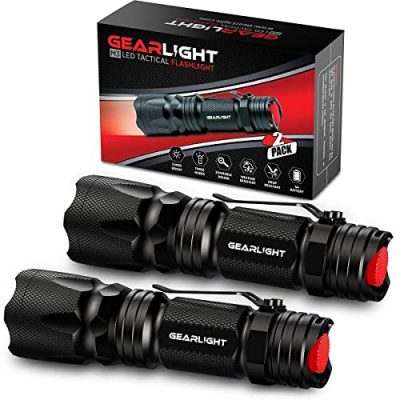 GearLight High-Powered LED Flashlight S1200 - Mid size, Zoomable, Water Resistant, Handheld Light - High Lumen Camping, Outdoor