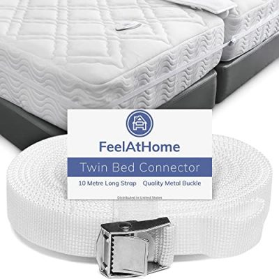 Insieme 12 Wide Bed Bridge Twin to King Converter Kit with Mattress Strap  | 76 Long Mattress Extender for Converting Twin or Twin XL Beds into King