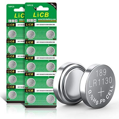PKCELL AG10 1.5V Button Cell Battery, 30PCS LR1130 389 LR54 L1131 189 LR54  189 L1130 Alkaline Watches Batteries