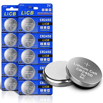 Ocvrszsw PKUNIN CR2450 3V Lithium Coin Cell Battery, CR2450 3V Battery for  Key Fob, 2450 Lithium Battery, CR2450 Battery 5 Pack